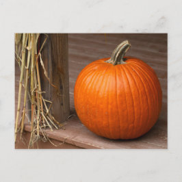 Cartão Postal Fall Pumpkin on Porch