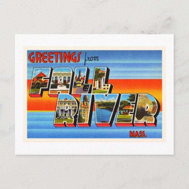 Cartão Postal Fall River Massachusetts MÃE Souvenir (Frente)