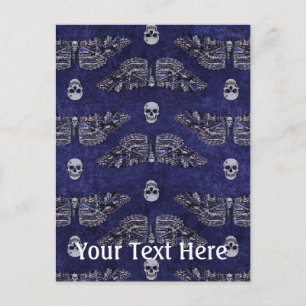 Cartão Postal Falln Deathshead Moth and Skulls