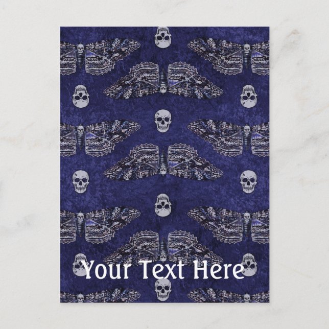 Cartão Postal Falln Deathshead Moth and Skulls (Frente)