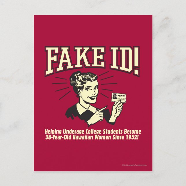 Cartão Postal Falso ID: Underage College Havaiano (Frente)