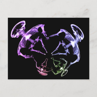 Cartão Postal Família 1 de esqueleto de raios X estendida