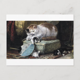 Cartão Postal Família Cat, Henriette Ronner-Knip