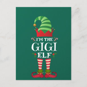 Cartão Postal Família Combinada Divertida Eu Sou O Gigi Elfo Nat