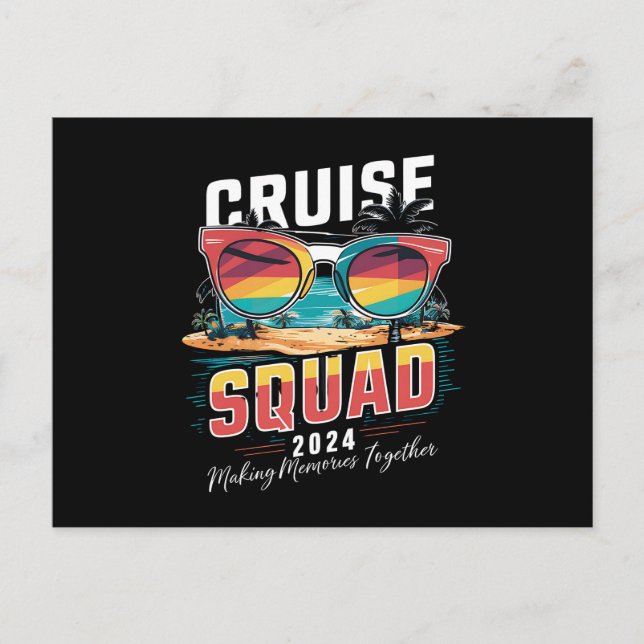 Cartão Postal Família Cruise Squad 2024 Summer Vacation Matching (Frente)