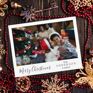 Cartão Postal Família de árvores de Natal personalizadas