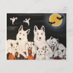 Cartão Postal Família de Cachorros Halloween
