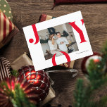 Cartão Postal Família de Fotos de Natal | Cartão-postal Red Joy<br><div class="desc">Família de Fotos de Natal | Alegria Vermelha</div>