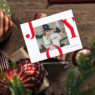 Cartão Postal Família de Fotos de Natal   Cartão-postal Red Joy
