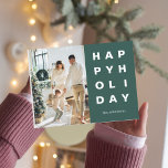 Cartão Postal Família de Fotos de Natal | Felizes Feriados Verde<br><div class="desc">Família de Fotos de Natal | Felizes Feriados Verdes</div>