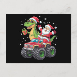Cartão Postal Família de Natal Combinando Caminhão do Papai Noel