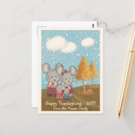 Cartão Postal Família de Ratos Bonitos no Park Happy Graças