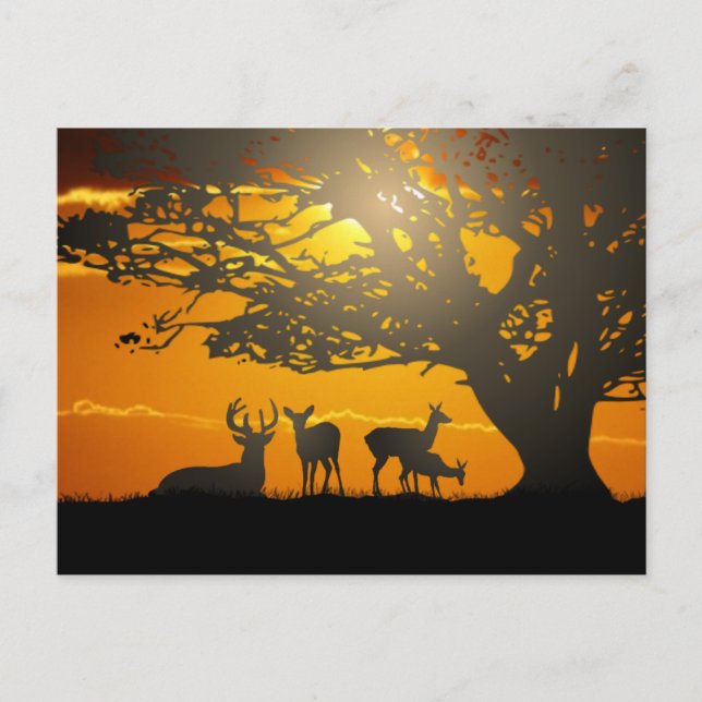 Cartão Postal Família Deer (Frente)