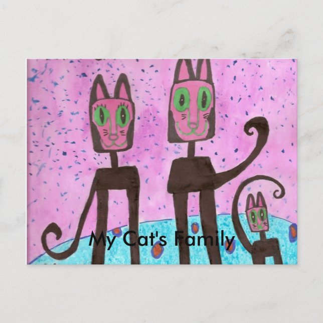 Cartão Postal Família do meu gato feita por Simo (Frente)