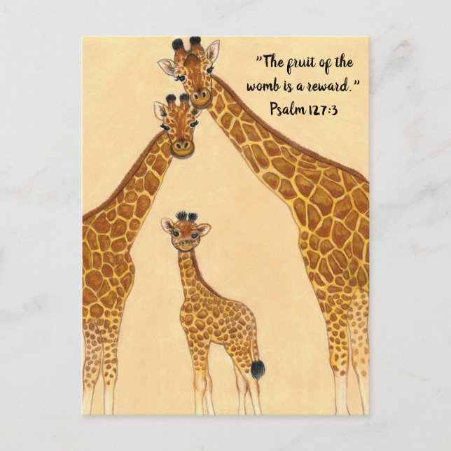 Cartão Postal Família Giraffe - Fruta de Mulher (Frente)