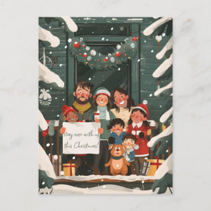 Cartão Postal Família Grande no Natal