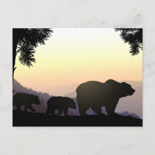 Cartão Postal Família Grizzly Bear