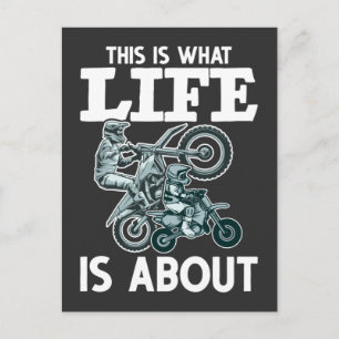 Cartão Postal Família Motocross Padre Son Dirt Bike