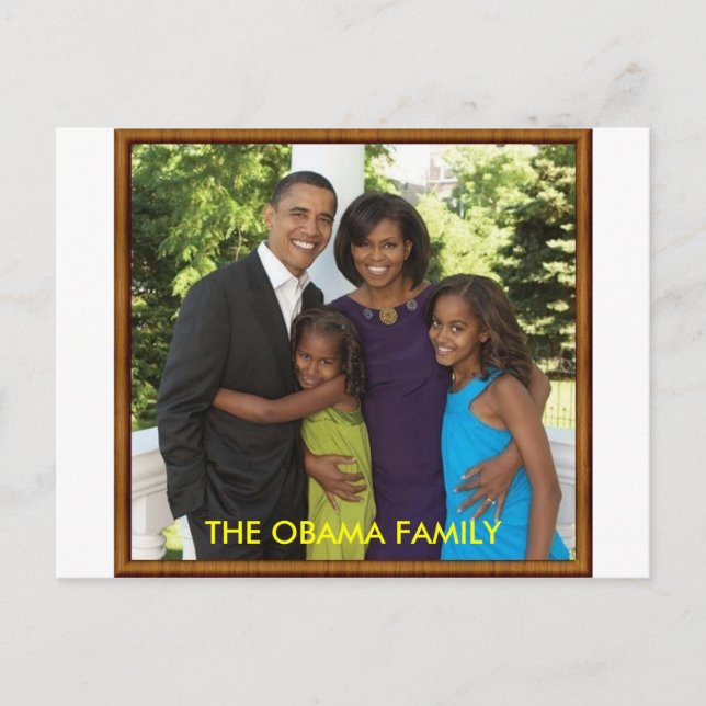 CARTÃO POSTAL FAMÍLIA OBAMA (Frente)