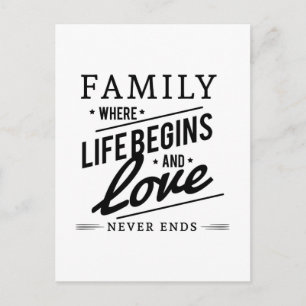 Cartão Postal Família: Onde A Vida Começa E O Amor Nunca Termi