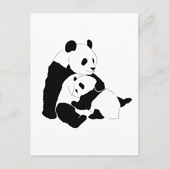 Cartão Postal Família Panda (Frente)
