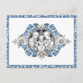 Cartão Postal Família Santa Religiosa Elegante Agradecimento Flo