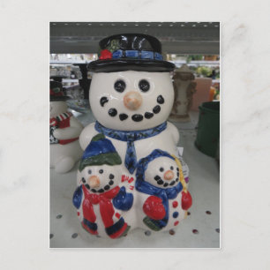 Cartão Postal Família Snowman