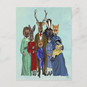 Cartão Postal Família Woodland