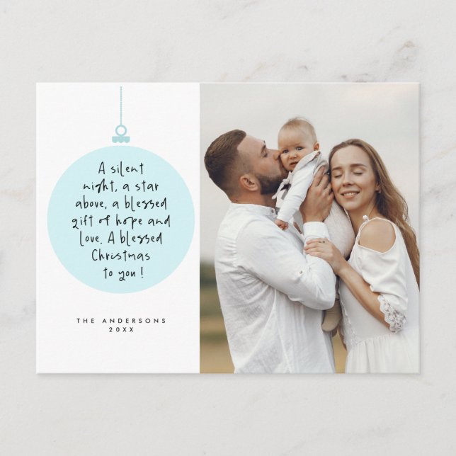 Cartão Postal Familiar Religioso de Natal, Foto Cristã Alegre (Frente)