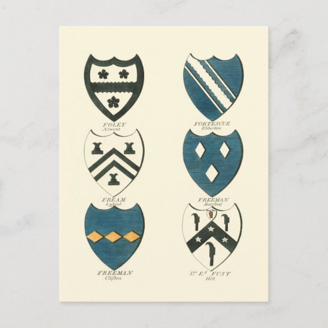 Cartão Postal Famílias de diversas Casas Inglesas (Frente)