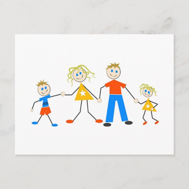 Cartão Postal Famílias felizes (Frente)
