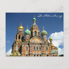 Cartão Postal Famosa Igreja de Ruas. Petersburgo Rússia
