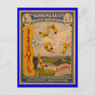 Cartão Postal Famoso Mundo Silbons Barnum & Bailey Circus Poster