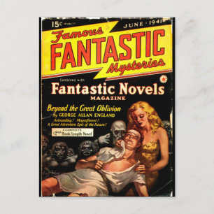 Cartão Postal Famosos Mistérios Fantásticos 2_Pulp Art