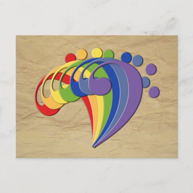 Cartão Postal Fan Bass Rainbow (Frente)