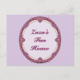 Cartão Postal Fancy Border Purple/Pink And Cream Personalize