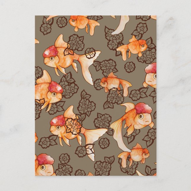 Cartão Postal Fancy Oranda Goldfish  (Frente)