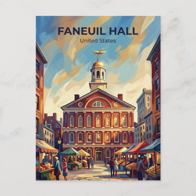 Cartão Postal Faneuil Hall Massachusetts (Frente)