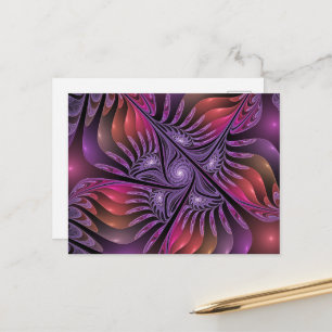 Cartão Postal Fantasia Abstrata Colorida e Psicodélica Fractal R