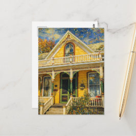 Cartão Postal Fantasia Amarela Vitoriana