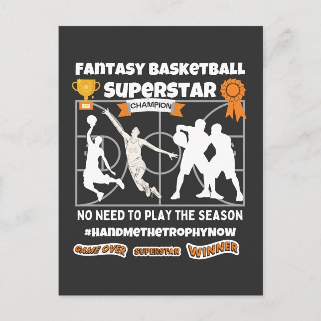 Cartão Postal Fantasia, basquete, superstar game (Frente)