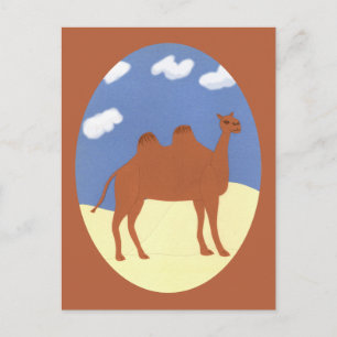 Cartão Postal Fantasia de Camelo nas Dunas do Deserto