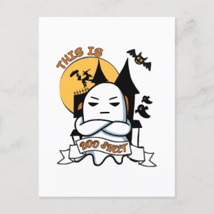 Cartão Postal Fantasia de Halloween de Fantasma Engraçado Boo