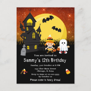 Cartão Postal Fantasia de Halloween Fantasia de Aniversário Brux