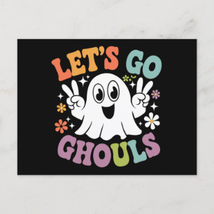 Cartão Postal Fantasia de Halloween Vamos Lá Espíritos Fantasmas