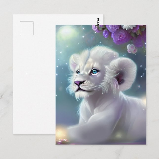 Cartão Postal Fantasia de Leão Branco (Frente/Verso)