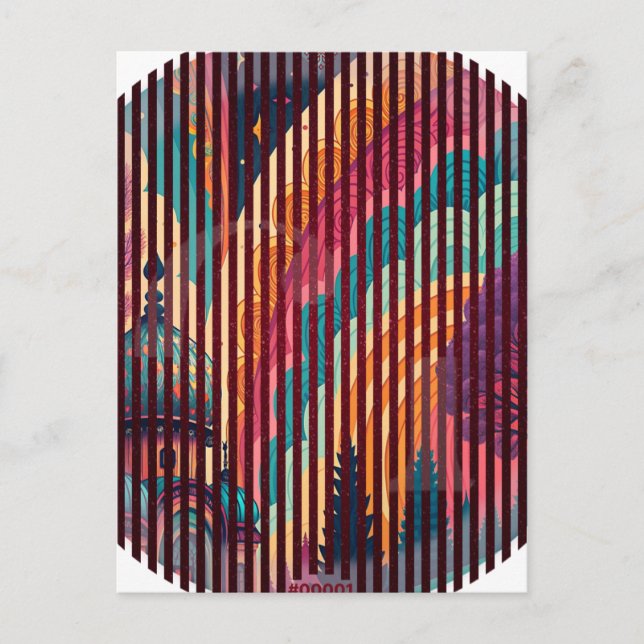 Cartão Postal Fantasia Listrado Personalizável (Frente)