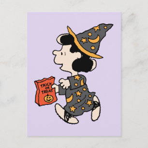 Cartão Postal Fantasias de Bruxa Lucy Peanuts Halloween