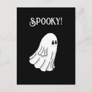 Cartão Postal Fantasma Assustador de Halloween