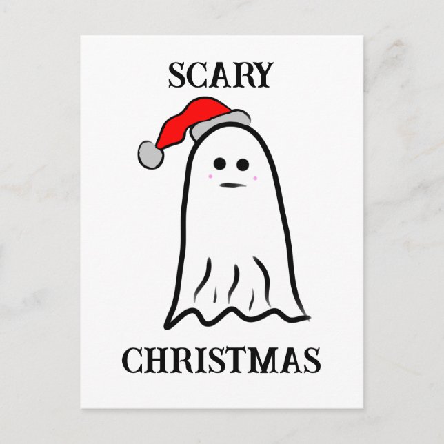 Cartão Postal Fantasma com Santa Hat (Frente)